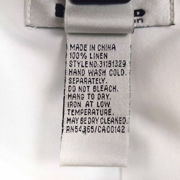 Nygard Collection Linen Skirt Size 14 White Black Embroidered Boho Midi Paisley - Picture 8 of 8